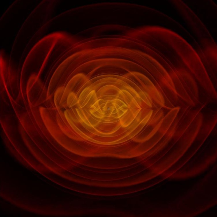 "If Our Eyes Could See Gravitational Waves," image courtesy of NASA. "This is what the merger of two black holes would look like." Read more here http://www.esa.int/spaceinimages/Images/2015/09/If_our_eyes_could_see_gravitational_waves