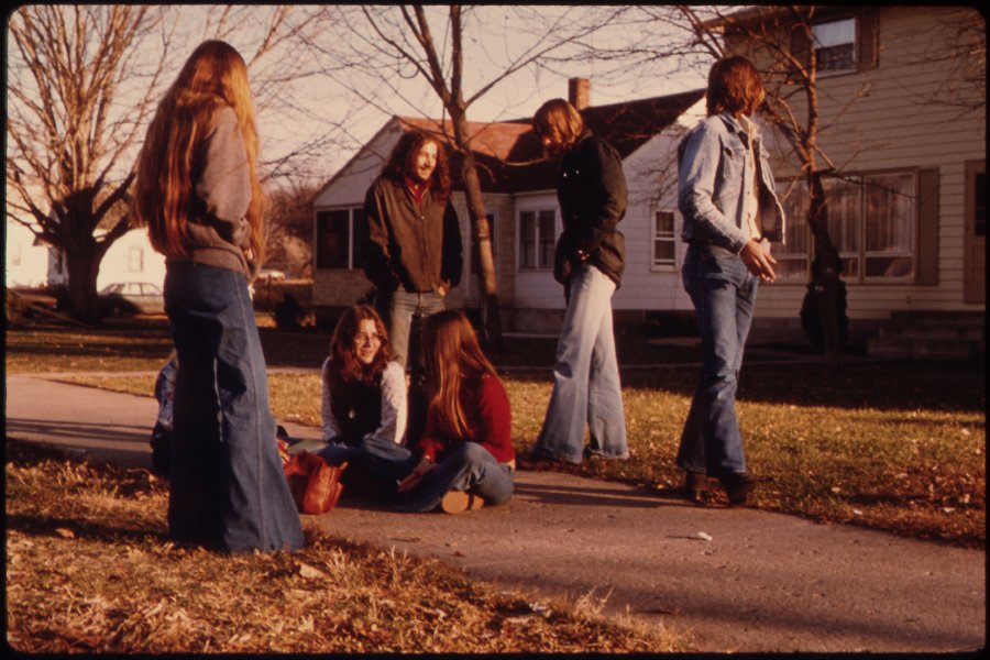 "Students on Their Way to Senior High School at New Ulm Minnesota..." by George Laur. The U.S. National Archives, http://www.archives.gov