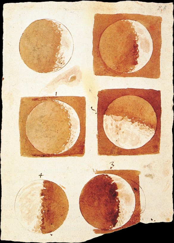 Title: Drawings of the Moon, November-December 1609 | Author: Galileo Galilei | License: CC0