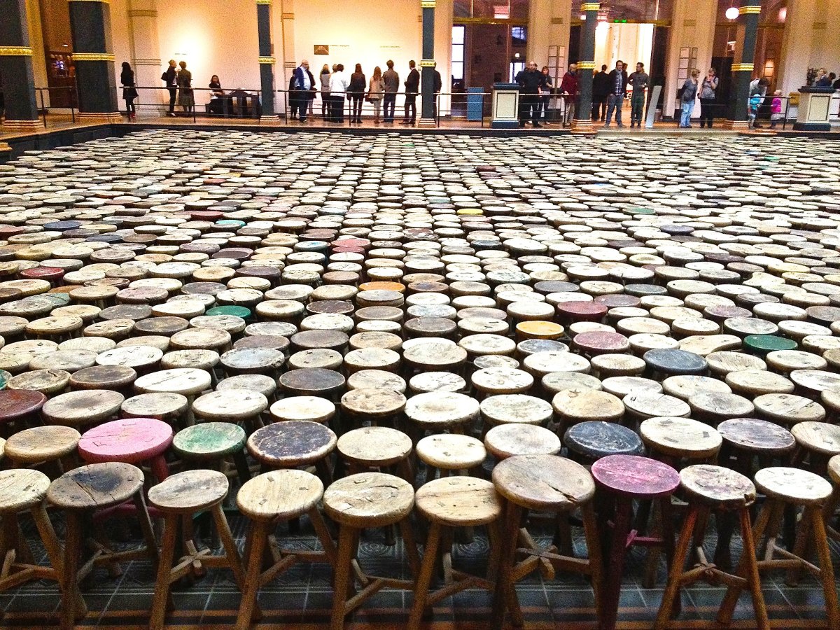 "Stools," by Ai Weiwei | Photo Credit: Daniel Silliman