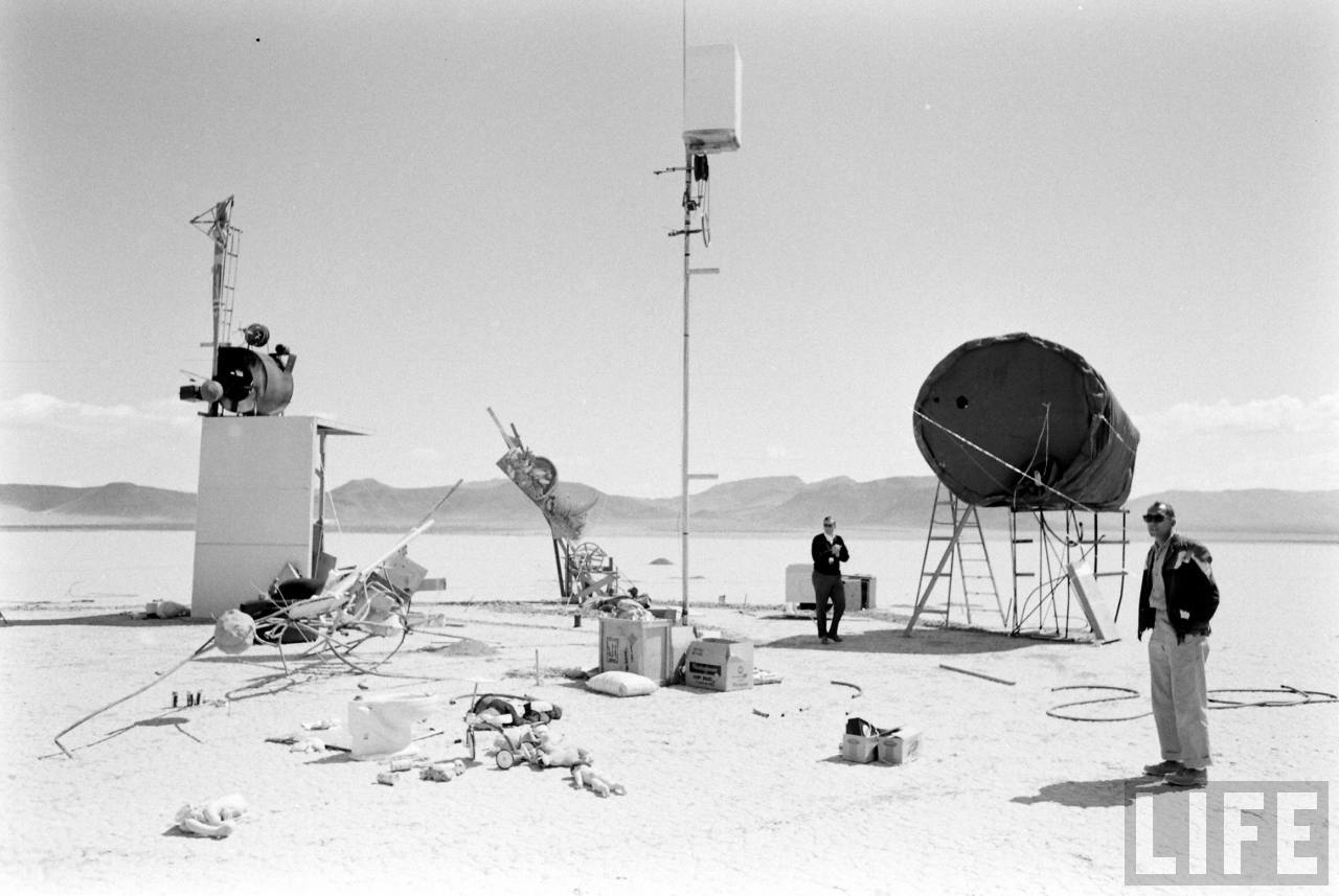 "Desert Near Las Vegas, Nevada And Show Of Auto-Destructive Art Work Of Artist Jean Tinguely," by Allan Grant, 1962 | Credit: LIFE photo archive