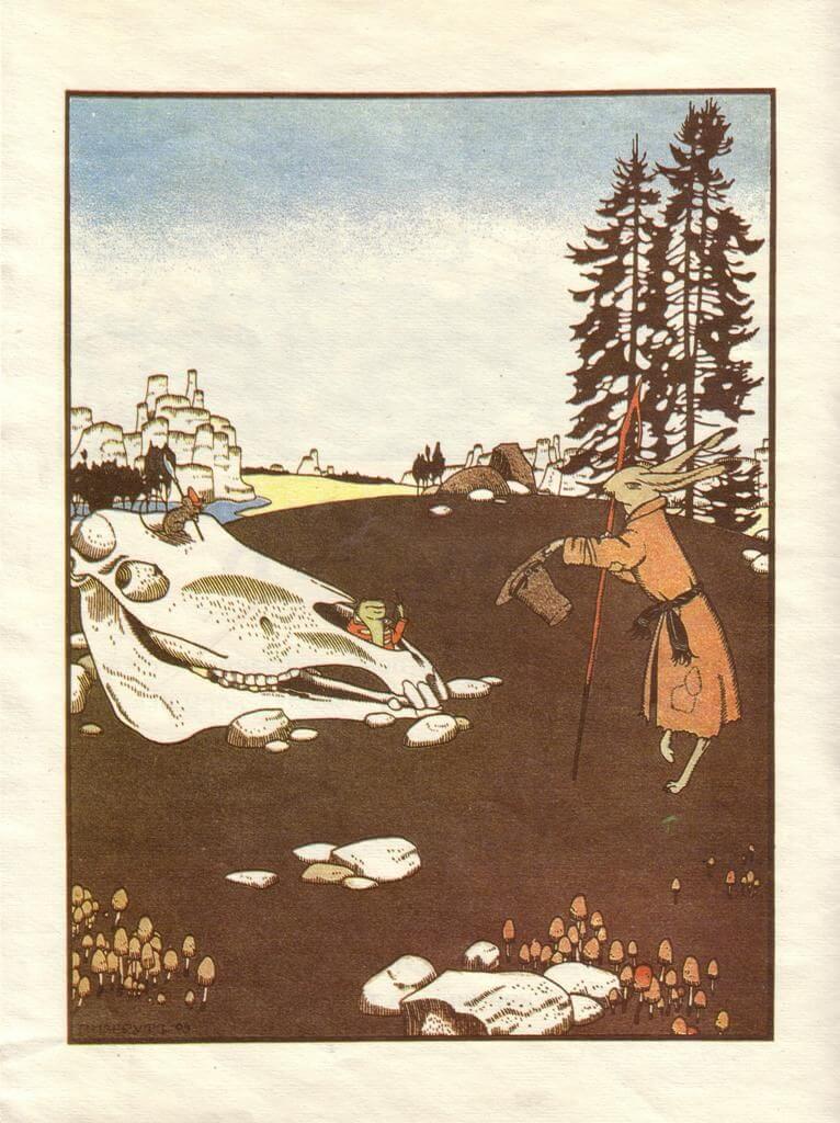 Illustration for the ‘Mansion. Mizgir.’ fairy tales (1910), by Heorhiy Narbut