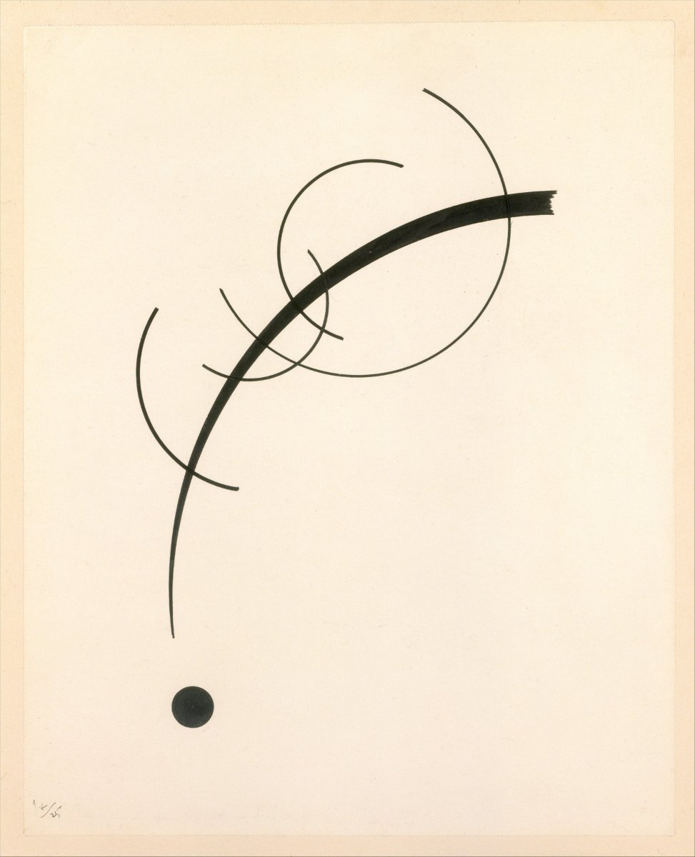 Title: Free Curve to the Point - Accompanying Sound of Geometric Curves | Author: Wassily Kandinsky | License: CC0