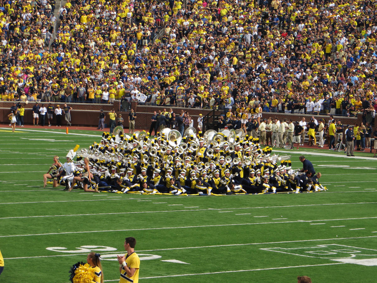 Title: The Cake, Michigan Marching Band, Michigan Stadium, University of Michigan, Ann Arbor, Michigan | Author: Ken Lund | Source: kenlund on Flickr | License: CC BY-SA 2.0
