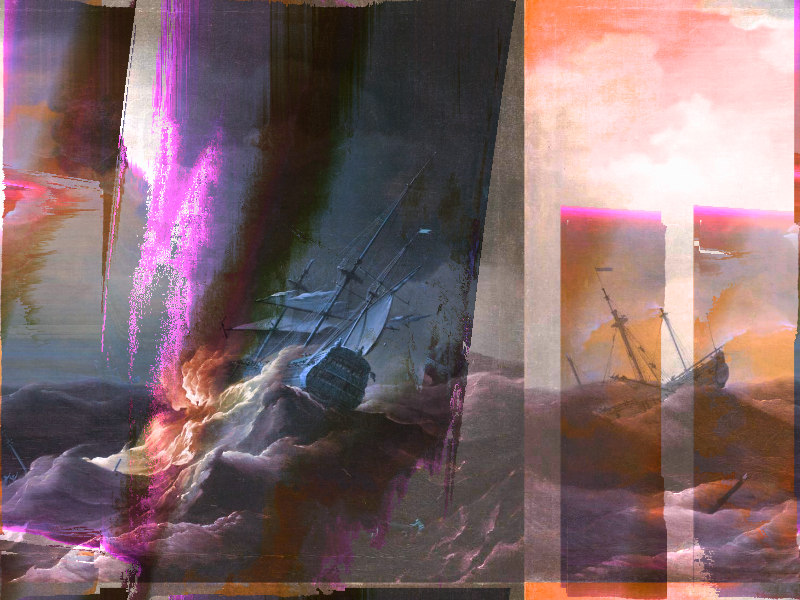 Title: Sketchmaker Glitch Series "Ships in Distress in a Storm" | Author: Mario Klingemann | Source: quasimondo on Flickr | License: CC BY-NC 2.0