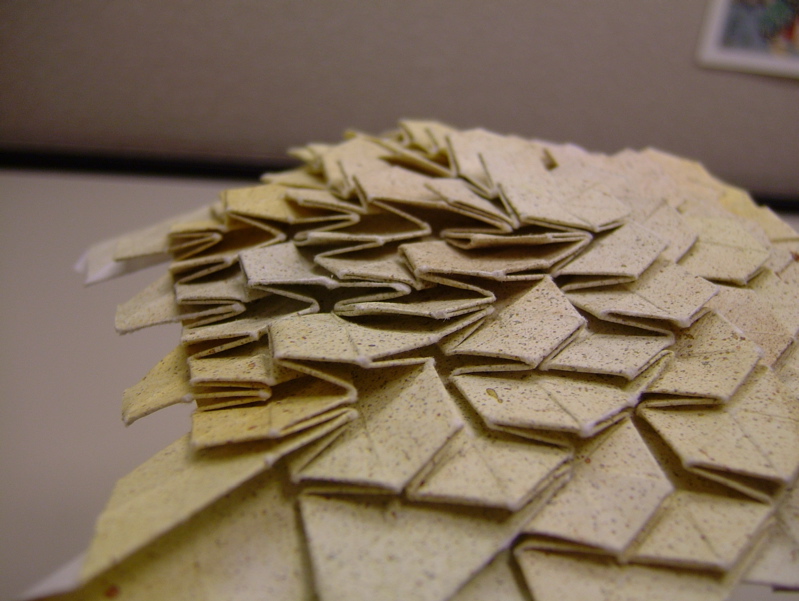 side view of completed many layer stacked hex fold | by Eric Gjerde | Flickr | CC BY-2.0